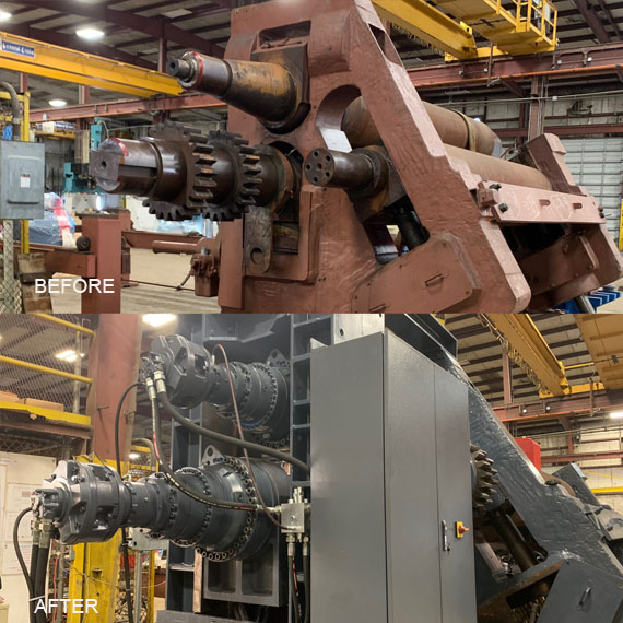 Roll bending machine maintenance